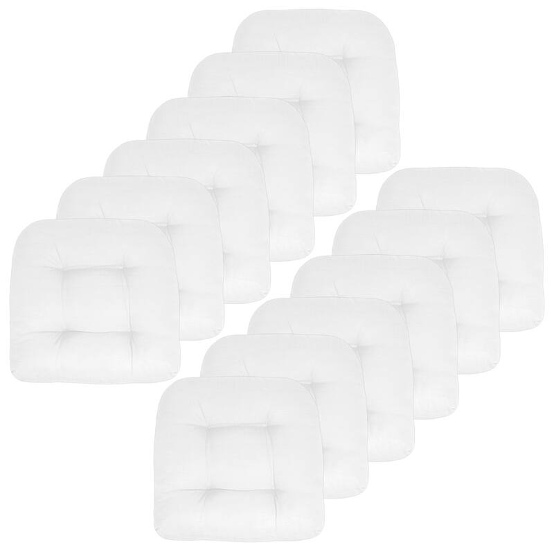 Sweet Home Collection Patio Cushions Outdoor Chair Pads Thick Fiber Fill Tufted 19" x 19"