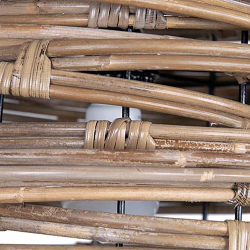 Natural Rattan Asymmetrical Hoop Pendant Light by East at Main