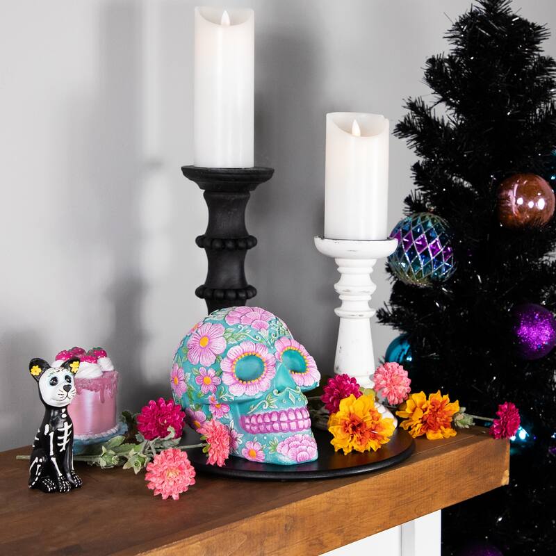 5" Black Day of the Dead Skeleton Dog Figurine Decoration