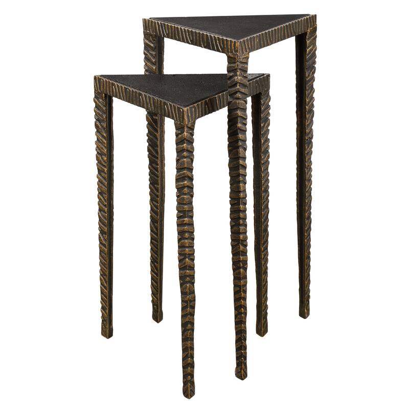 Uttermost 24977 Samiria 2 Piece Iron Nesting Table Set - Bronze / Gold / Black