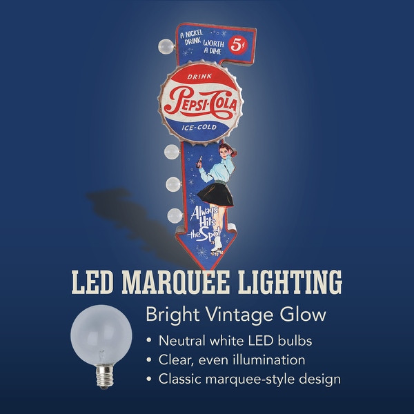 Pepsi-Cola Vintage Double-Sided LED Bottle Plaque 25