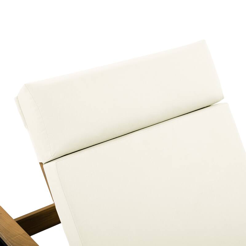 Christopher Knight Home - Modern Outdoor Solid Wood 4-Fold Adjustable Backrest Chaise Lounge with Rope Accents & Foam Cushion