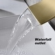 preview thumbnail 5 of 13, Modern Wall-Mounted Waterfall Bathroom Faucet with Wide Arc Spout