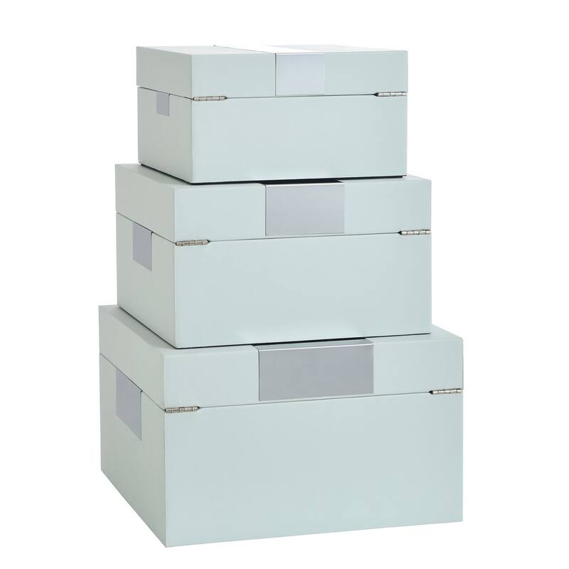 StyleCraft Norman Wyatt - John - Set of 3 Leather Wrapped Accessory Boxes