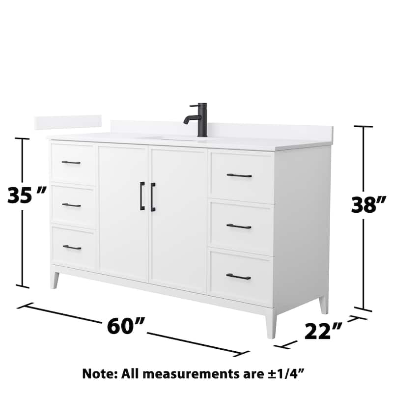 Elan 60-inch Single Vanity, Single Hole Quartz Top