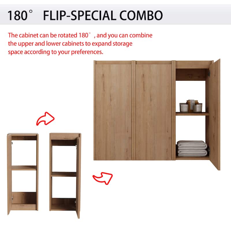 Malwee 12"/36" Bathroom Cabinet Wall Mounted Storage, Bathroom Medicine Cabinet with Soft Close Door and Shelf Over The Toilet