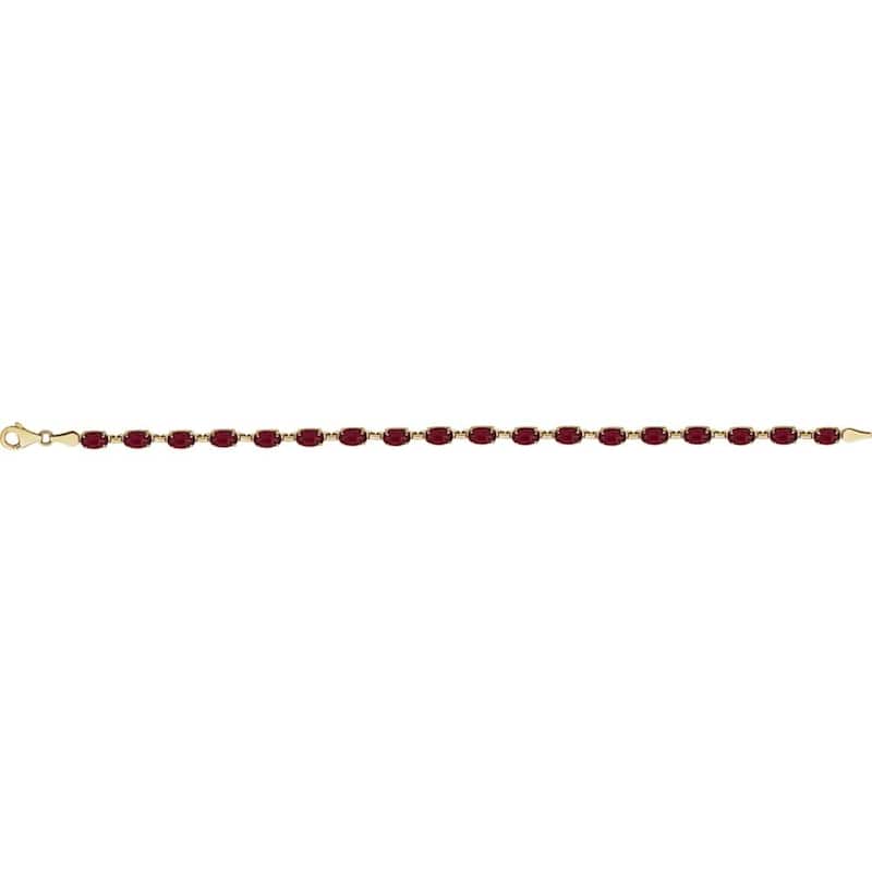 Curata 14k Yellow Gold Mozambique Garnet Mozambique Garnet Bracelet