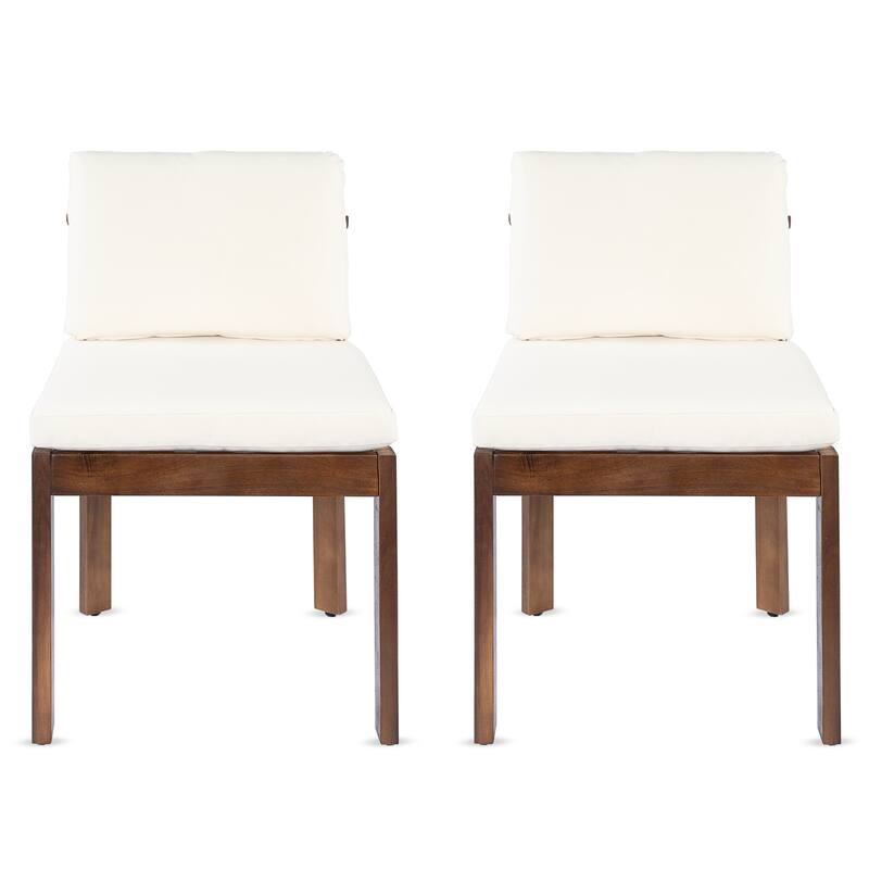 Christopher Knight Home - Modern Wooden Outdoor Dining Chair with Cushions