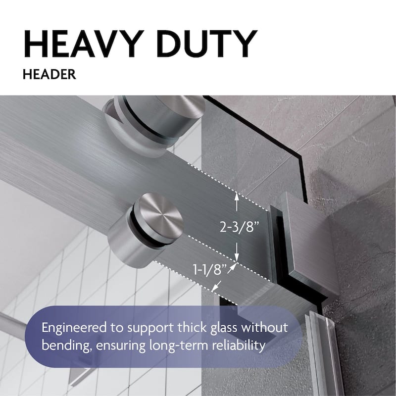 SP Series 62" - 66" W x 77" H Contemporary Frameless Double Sliding Shower Door with 3/8" Clear Tempered Glass