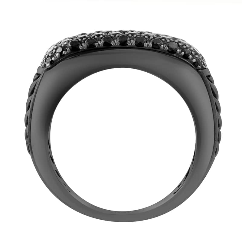 EFFY Men's 925 Sterling Silver Black Sapphire Ring