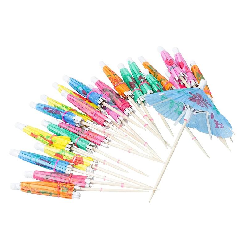 Chef Craft 24pc Party Umbrella Picks - Great for Cocktail Drinks & Appetizers - 1 Set