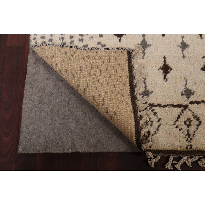 Tribal Geometric Oriental Moroccan Wool Area Rug Hand-knotted Carpet - 8'1" x 10'10"