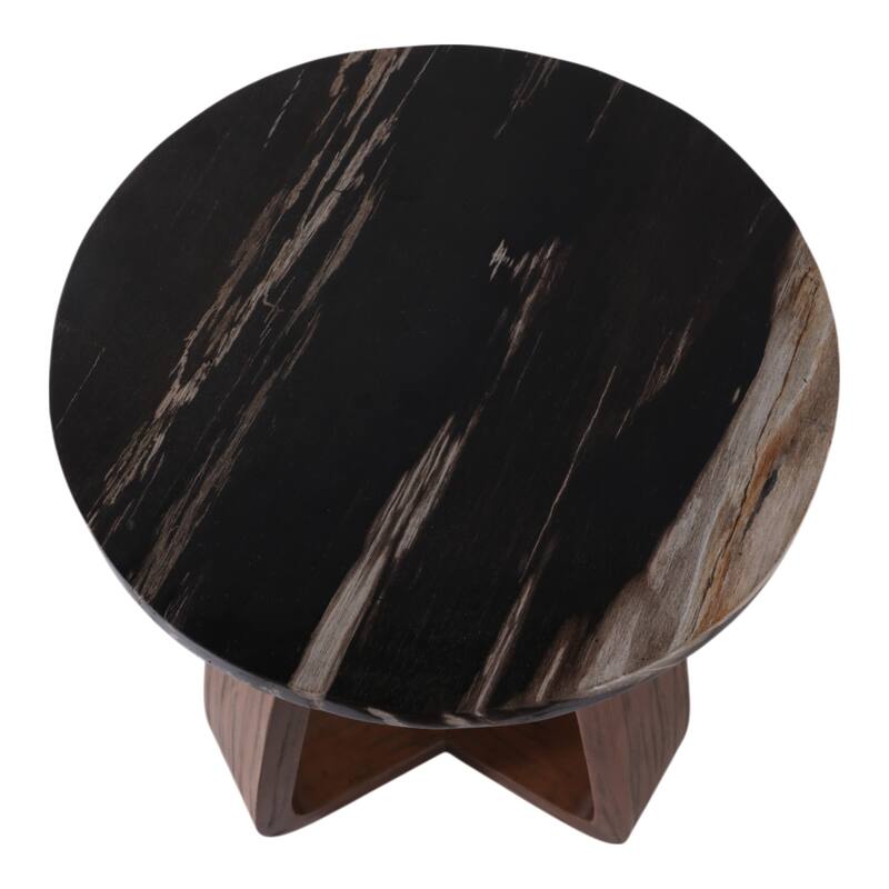 Modern Wood Accent Table Wood with Sculptural Tripod Base - 16" x 16" x 22"