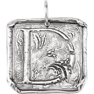 925 Sterling Silver Initial "D" Vintage-Inspired Pendant