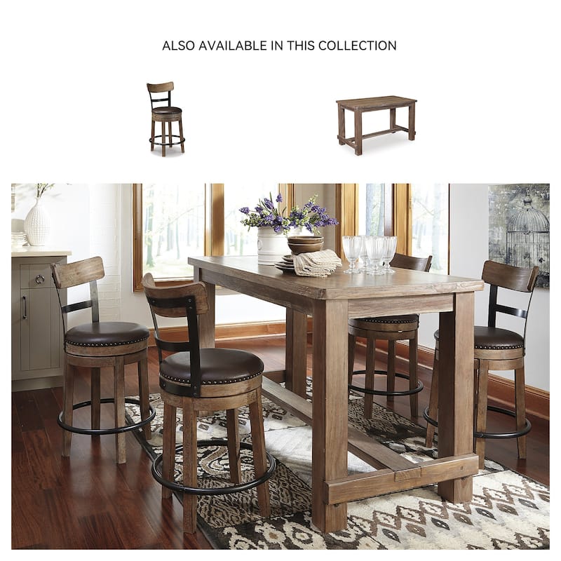 Signature Design by Ashley Sircar Light Brown Swivel Counter Height Bar Stool