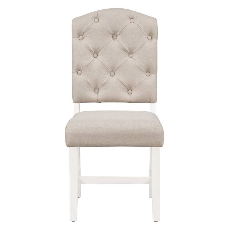 Vintage Style Dining Chair Set, Button Tufted Chairs with Upholstered Seats, for Dining Rooms, Espresso, 4-Piece Set