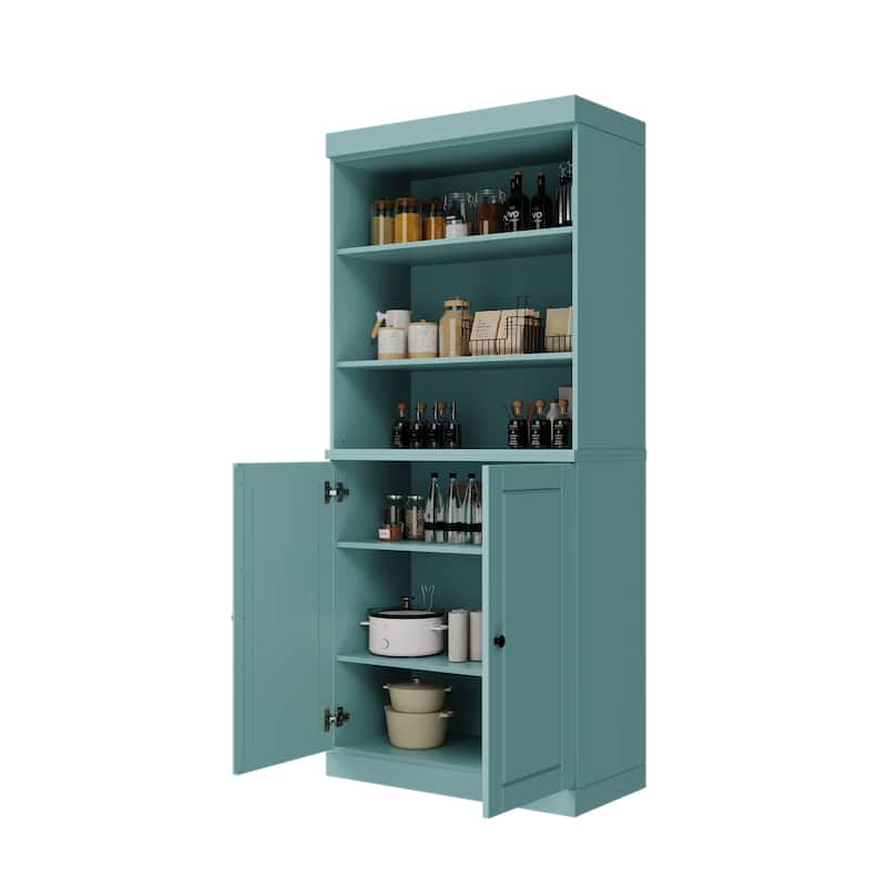 100% Solid Wood 32" Kitchen Pantry Cabinet with 2 Doors by Palace Imports