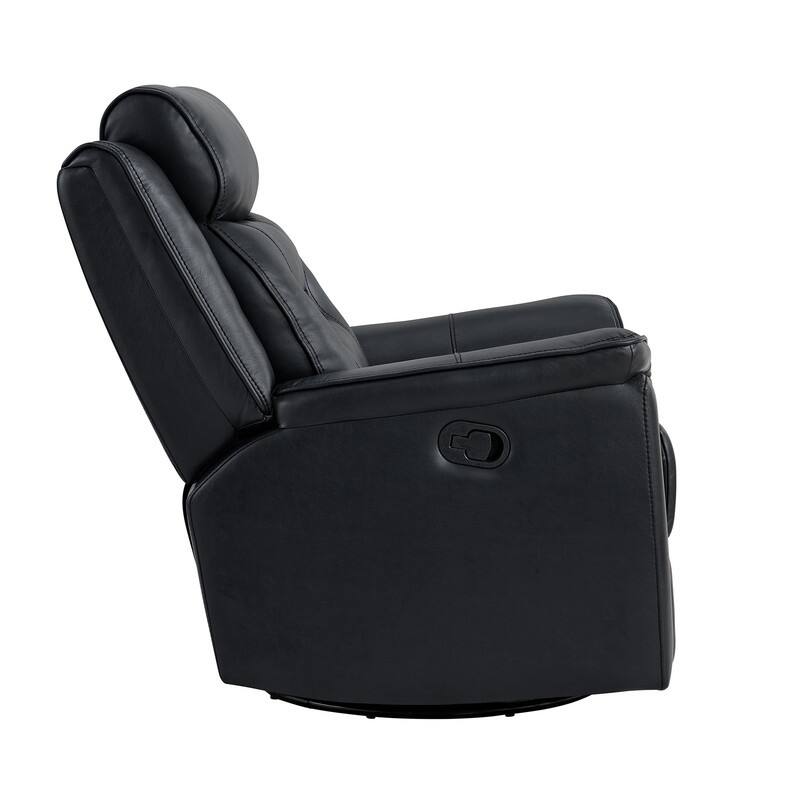 Spruce & Spring Alexis Swivel Manual Recliner Faux Leather Glider Recliner