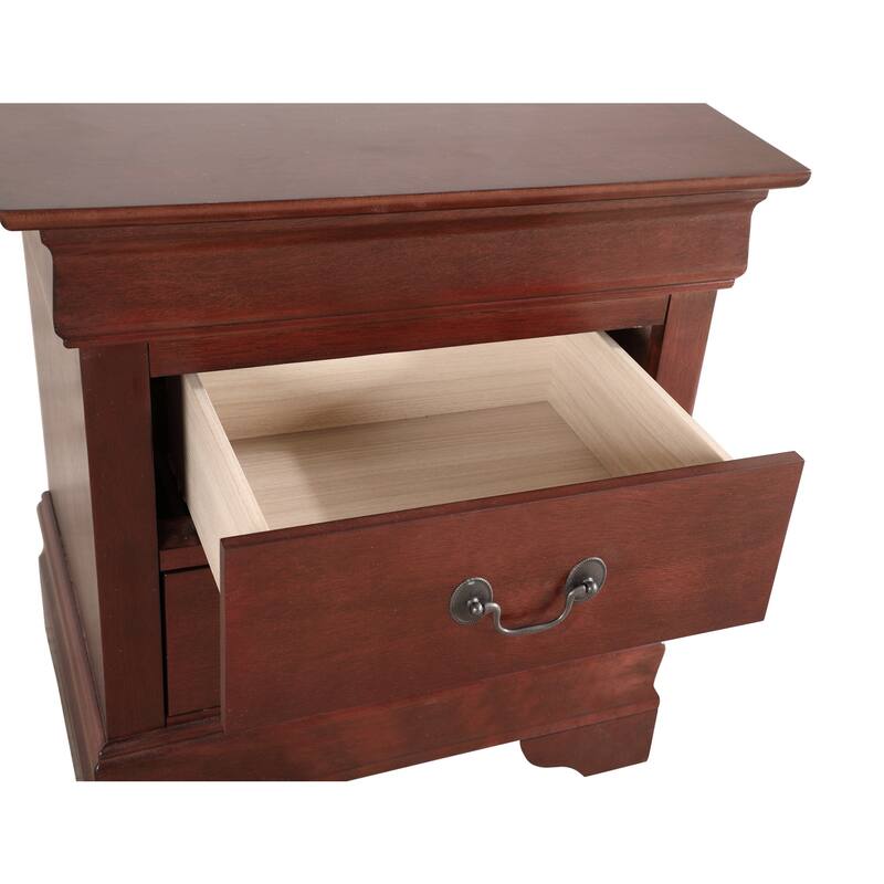 Cherry Nightstand 24x22x16 with One Spacious Drawer, Compact Bedside Table for Bedroom Storage and Warm Stylish Accent