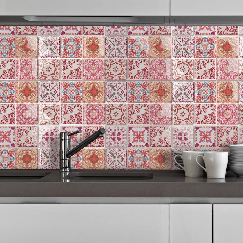 Walplus 3D Sticker Tile Splashbacks Mosaics Peel and Stick Kitchen Backsplash