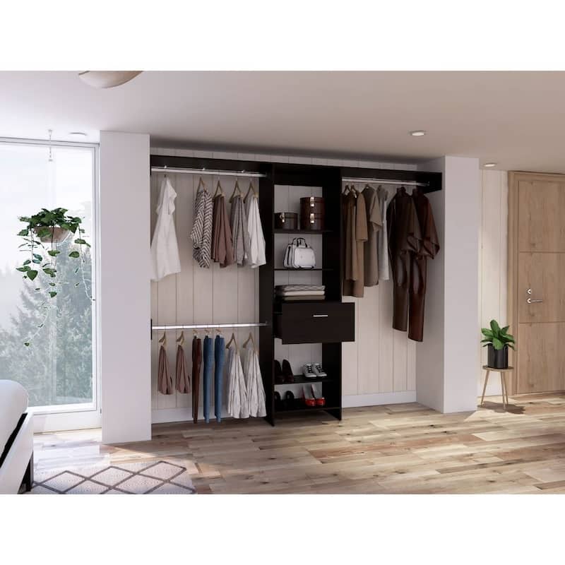 1-Drawer 4-Shelf Closet System