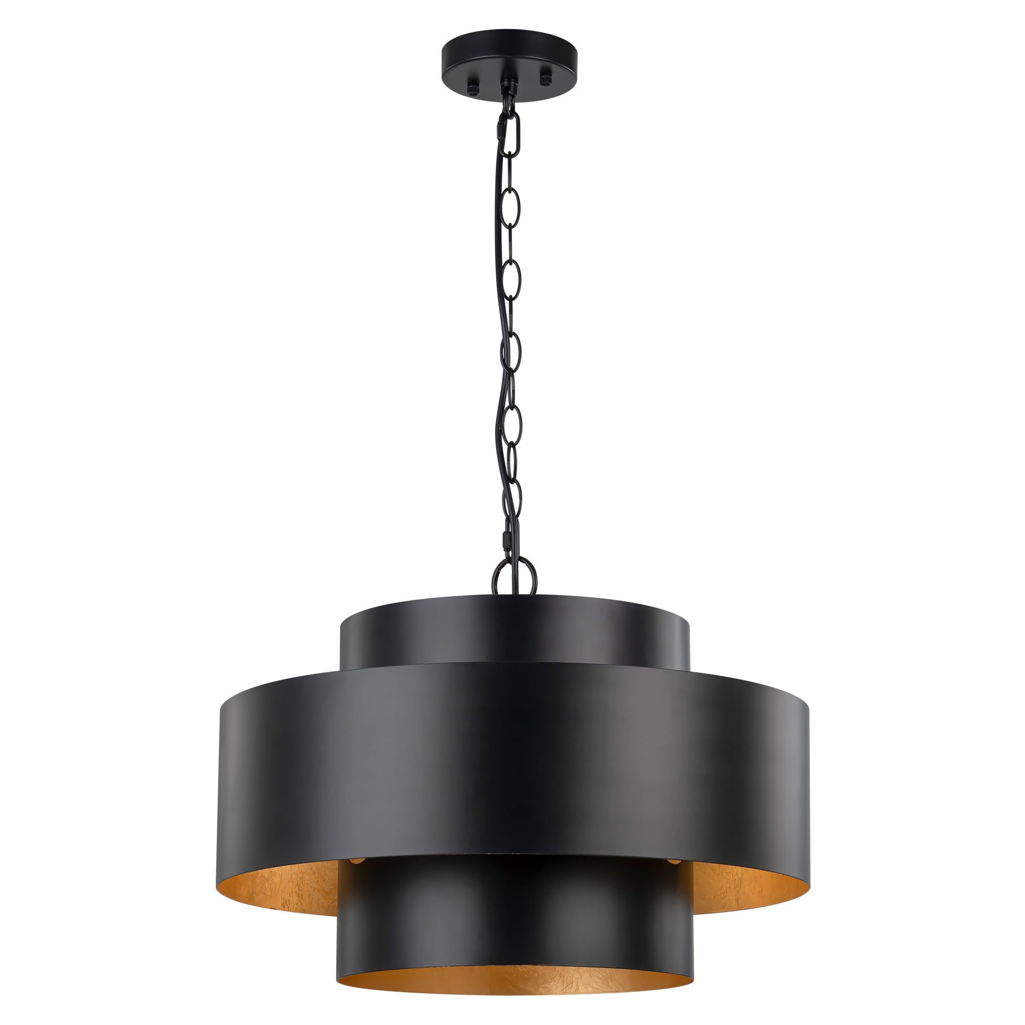 7-Light Modern Vintage Black Oversized Gold Leaf Drum Pendant Light/Kitchen  Island Lighting - 19.6 in. W x 11.8 in. H - Bed Bath \u0026 Beyond - 41216976, image size:2000x2000