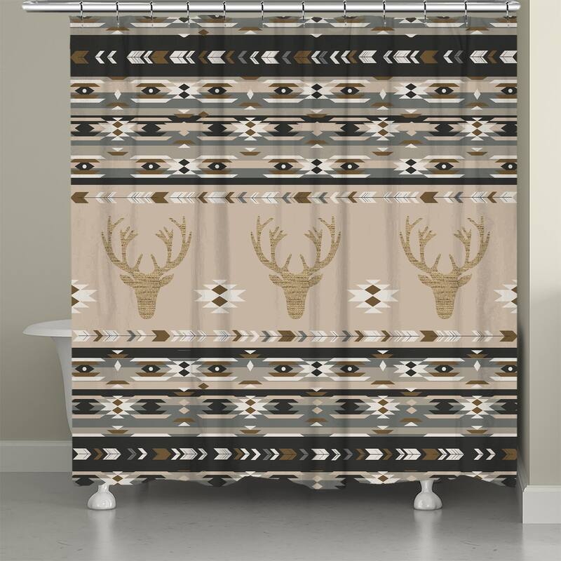 Laural Home Mesa Gray Deer Shower Curtain