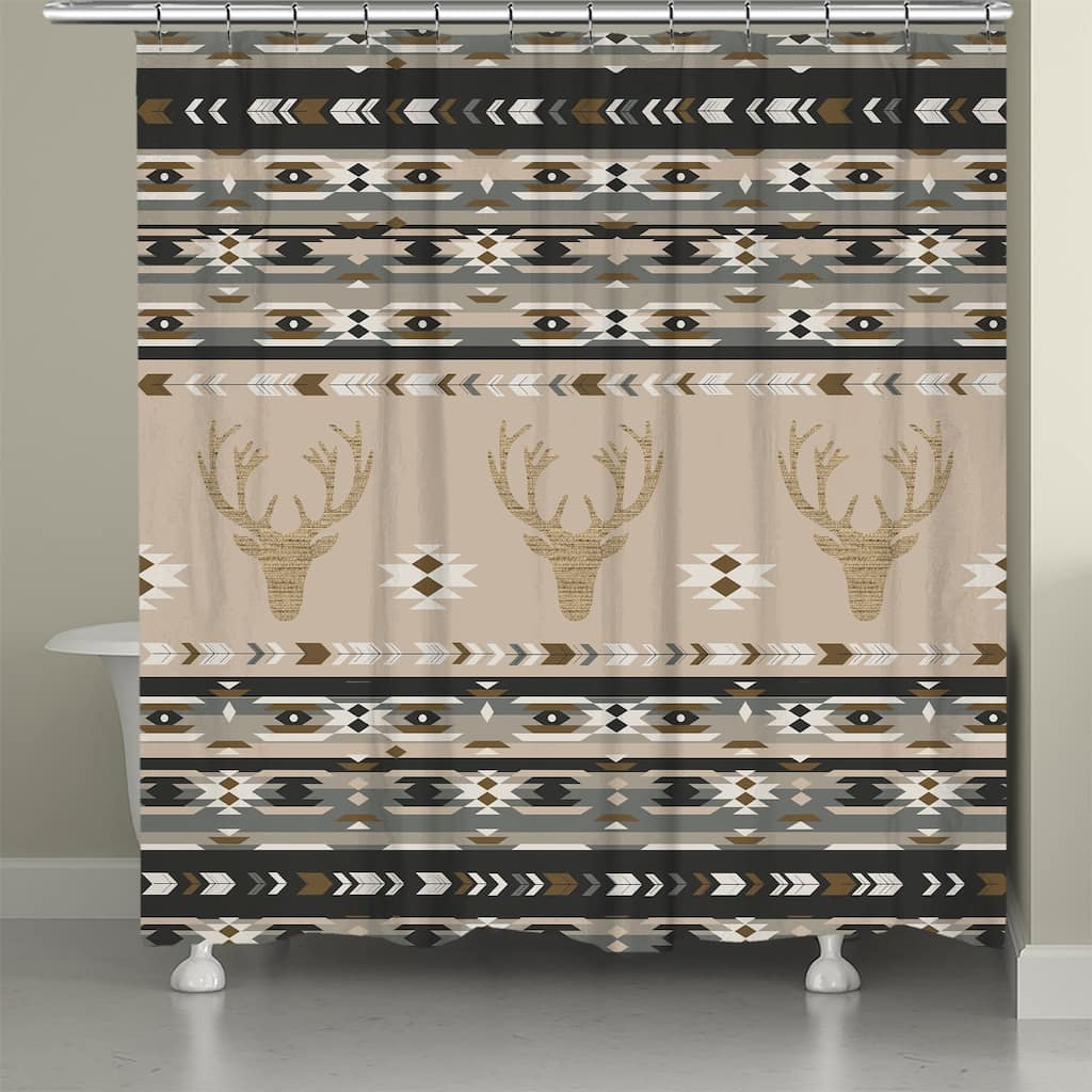 Laural Home Mesa Gray Deer Shower Curtain
