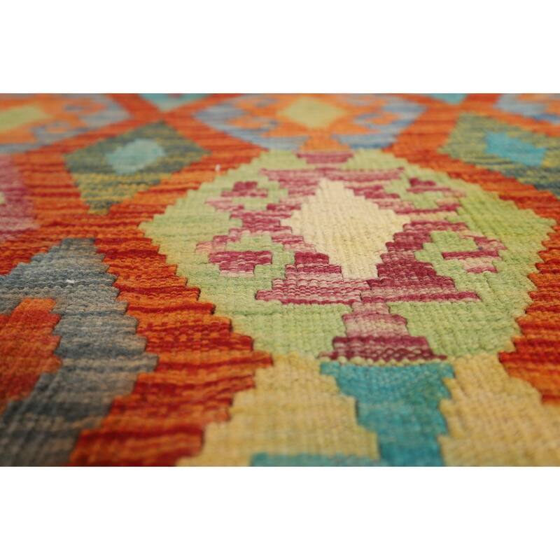 Multicolor Kilim Oriental Large Rug Flatweave Wool Carpet - 10'5" x 16'2"