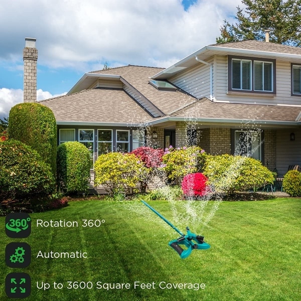 PAKASEPT Garden Sprinkler 360 Degree Rotating Lawn Sprinkler Automatic Irrigation System 3600 Square Feet Coverage Oscillating Sprinkler for Garden Lawn Yard PAKASEPT Garden Sprinkler 360 Degree Rotating Lawn Sprinkler Automatic Irrigation System 3600 Square Feet Coverage Oscillating Sprinkler for Garden Lawn Yard