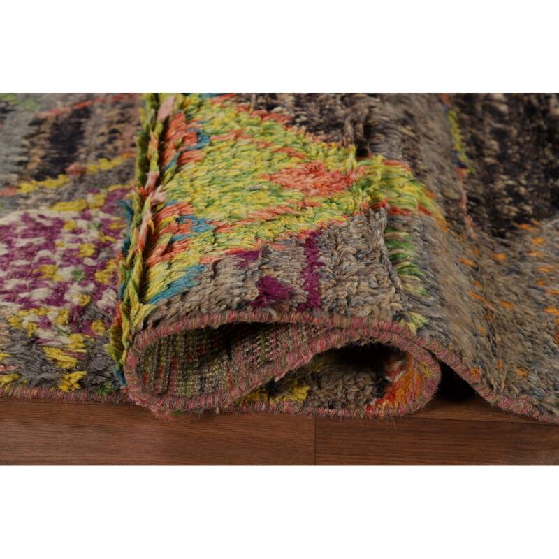 Plush Moroccan Style Area Rug Handmade Oriental Wool Carpet - 5'9" x 9'7"