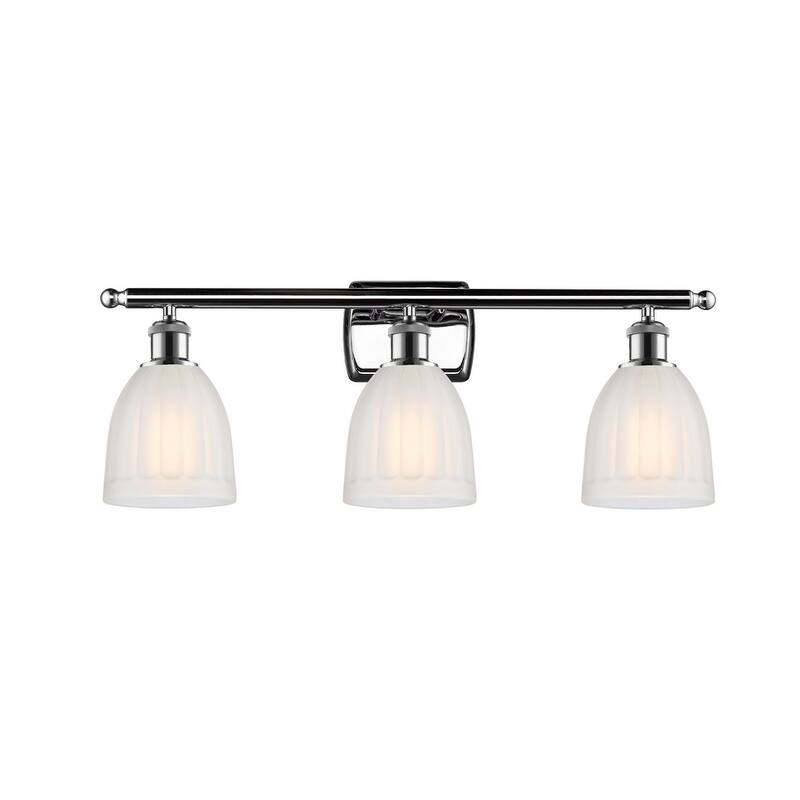 Innovations Lighting Brookfield 3 Light 26" Wide Bathroom Vanity Light - Polished Chrome / White