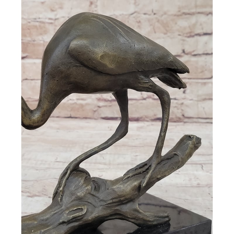 Egret Crane Great Blue Heron Wetland Coastal Bird Art Bronze Marble Statue Gift