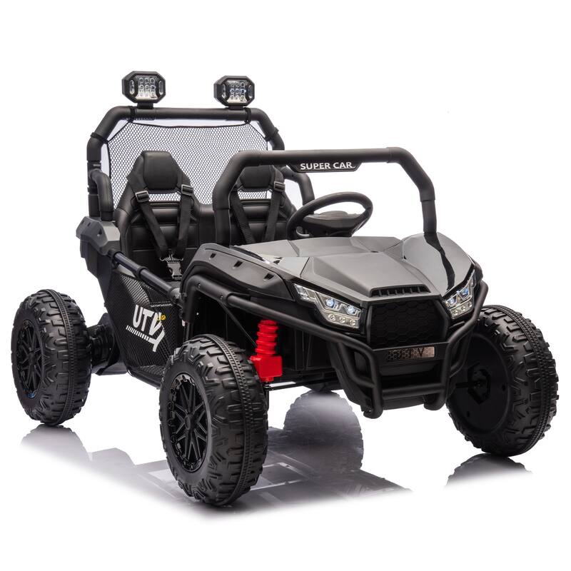 24V Kids UTV Ride-On Car with 400W Power, Four-Wheel Suspension, Bluetooth, and Remote Control.