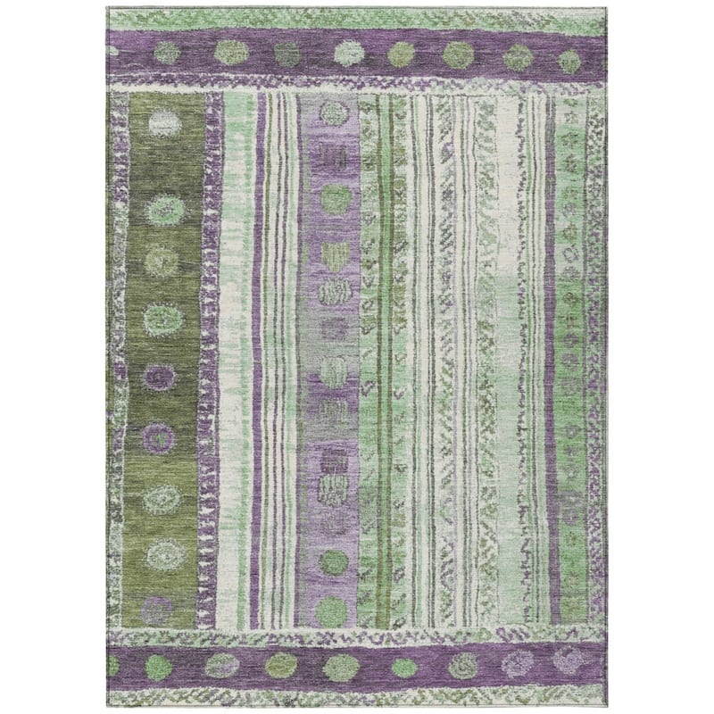 HomeRoots Striped Transitional Rectangle Outdoor Rug
