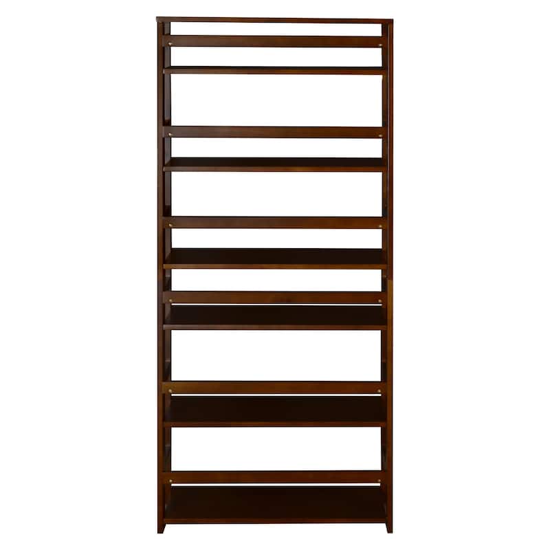 Fairway 67" High Folding Bookcase- Mocha Walnut