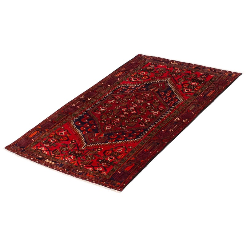 ECARPETGALLERY Hand-knotted Andelz Red Wool Rug - 3'11 x 5'11