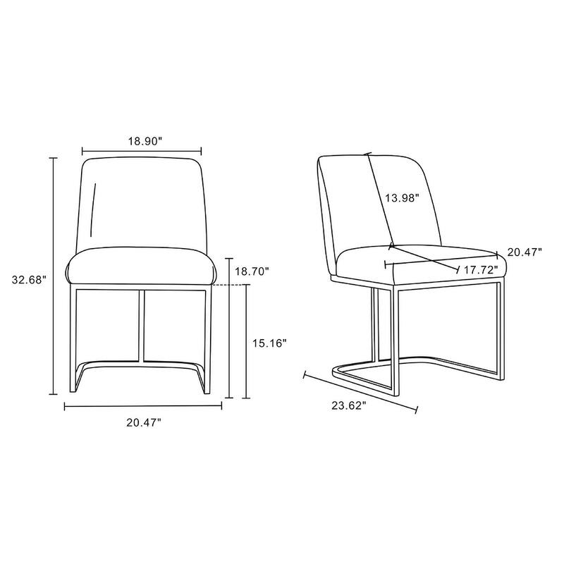 Manhattan Comfort Modern Serena Leatherette Upholstered Dining Chair Set