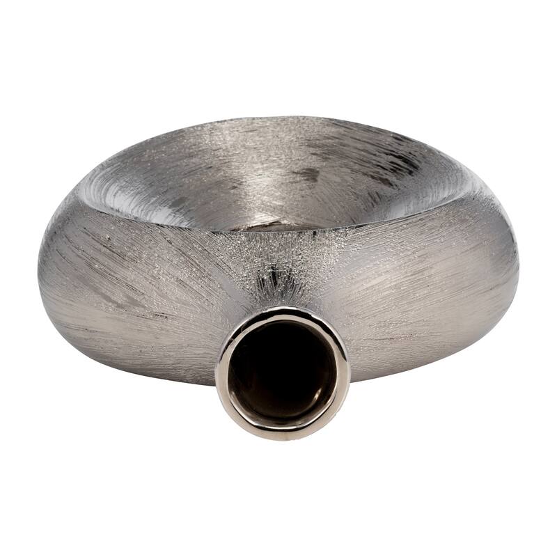 Modern Ceramic Textured Oval Cut-Out Vase - Home Decor - 13"