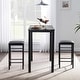 preview thumbnail 3 of 7, VECELO Home Kitchen Counter Dining Table and Chairs Set, Dining Table Set with 2 Stools,3 Piece Counter Height for Kitchen