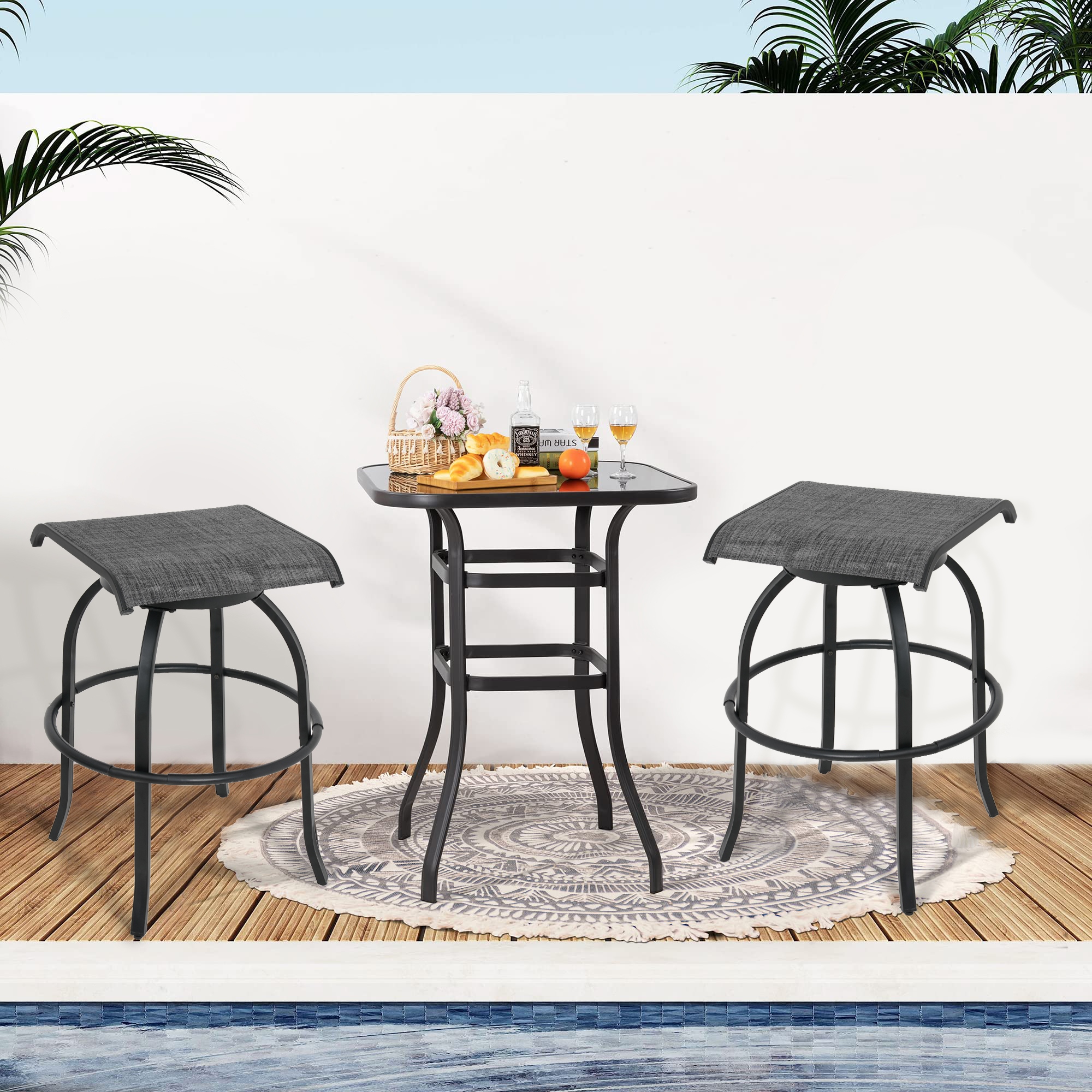 Swivel Patio Bar Stools 31.9