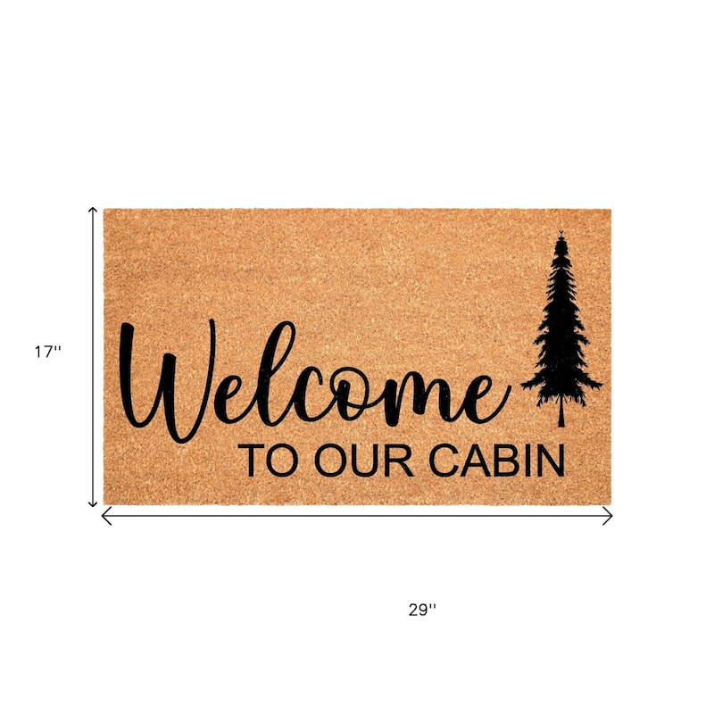 HomeRoots 17" X 29" Brown And Black Christmas Outdoor Coir Door Mat - 17.00' X '29.00