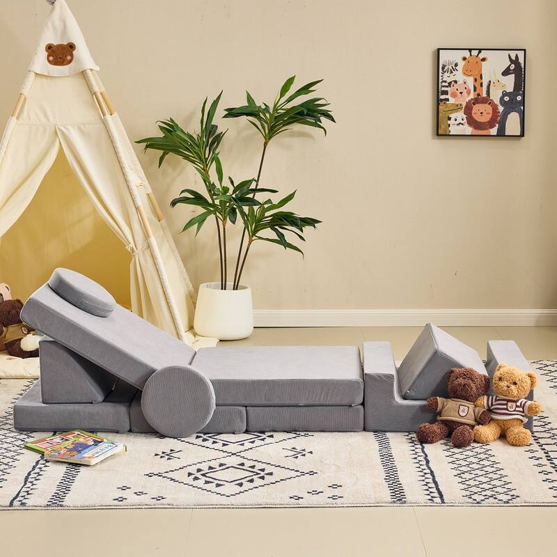 14PCS Fold Out Kids Couch Modular Kids Couch For Playroom