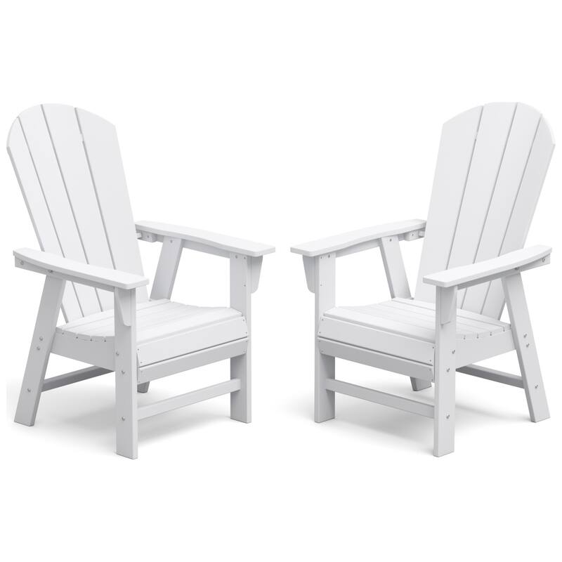 Polytrends Laguna Casual Upright Adirondack Chair (Set of 2) - White