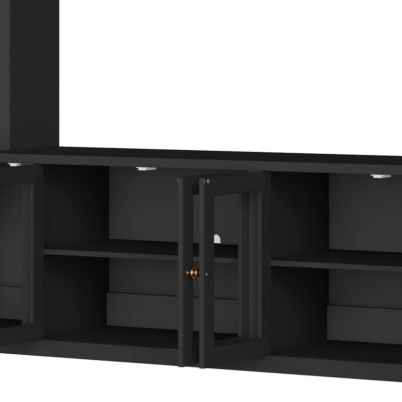 4-Piece Modern Entertainment Center Wall Unit with Bookshelves, All-in-1 Large TV Stand for TVs Up to 80"