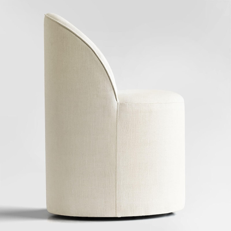 Upholstered Linen Office Chair with Wheels