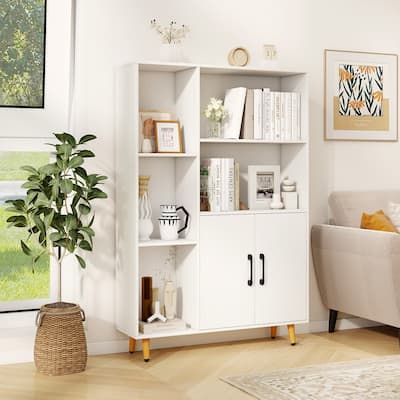 Floor Storage Free Standing Wooden Display Bookcase - 31.5" x 9.5" x 47" (L x W x H)