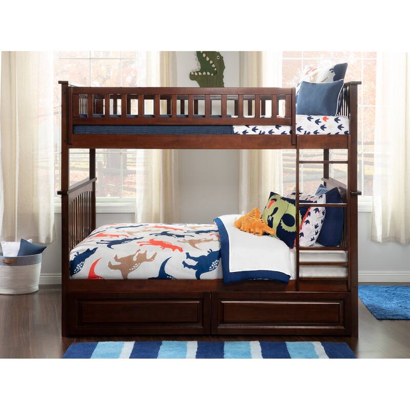 Bunk Bed with Drawers - Charm Design, Sturdy Frame & Turbo Charger