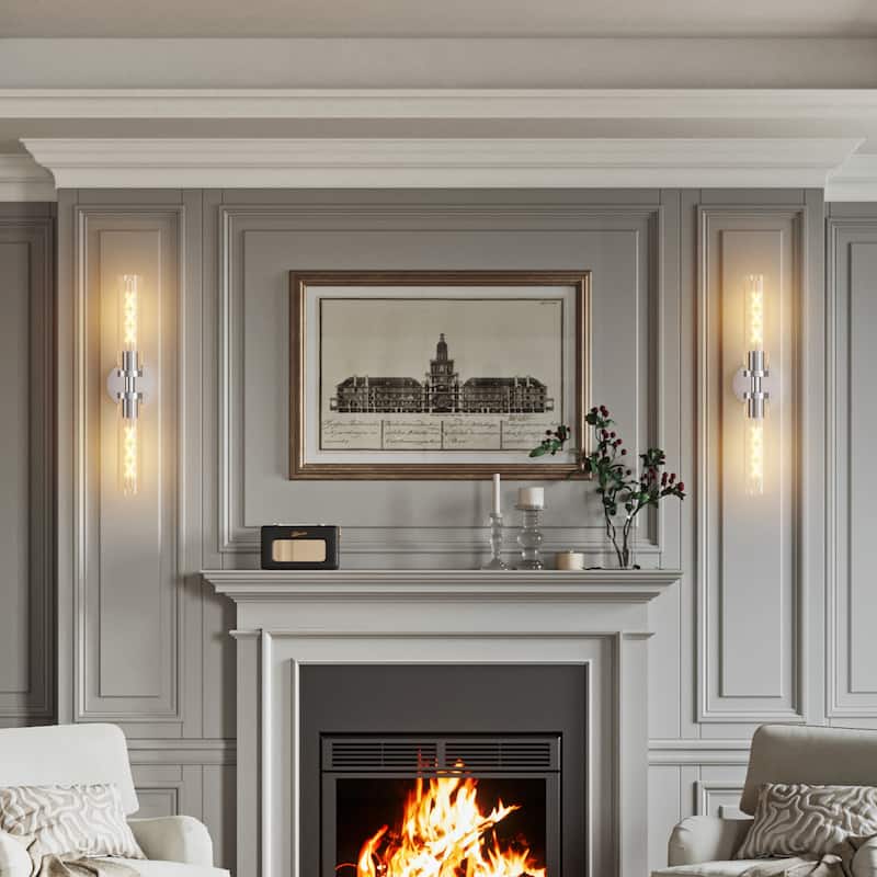 Set of 2 Modern Bathroom Light Fixtures for Mirror & Hallway Lighting