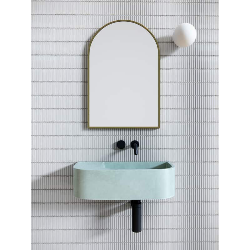Glass Warehouse Arched Stainless Steel Framed Wall Mirror
